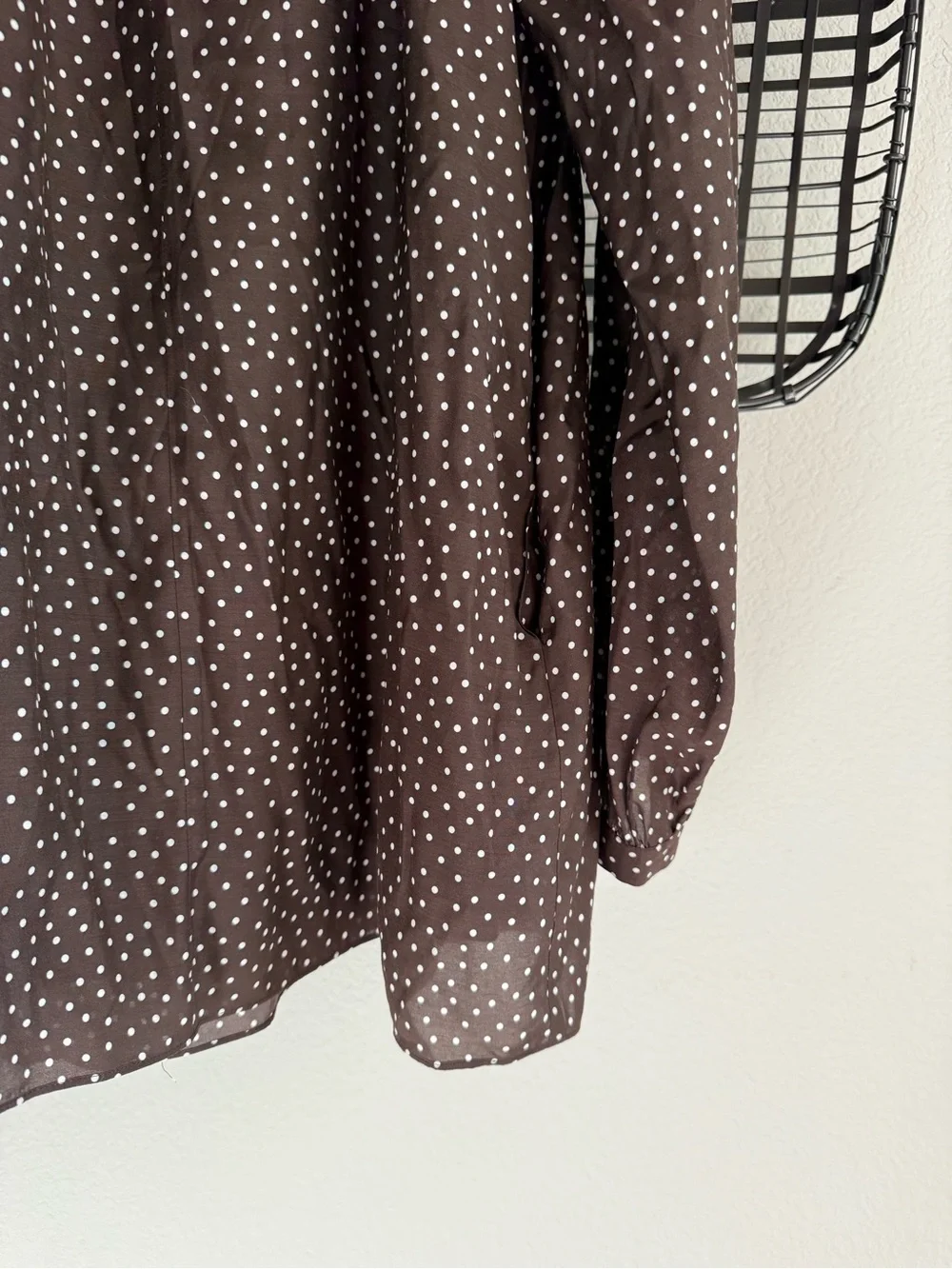 Peony Forever Mini Dress brown polka dot freckle print